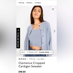 NWT Clemence Cropped Cardigan Sweater